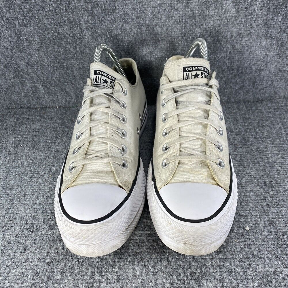 Converse Chuck Taylor All Star Platform Womens 8 Shoes White Thrashed Sneakers - Picture 2 of 11